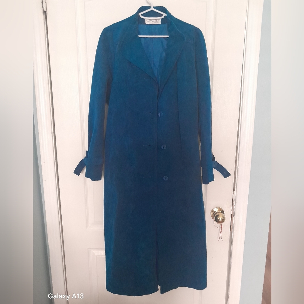 Ultrasuede Vintage Teal Trench Coat